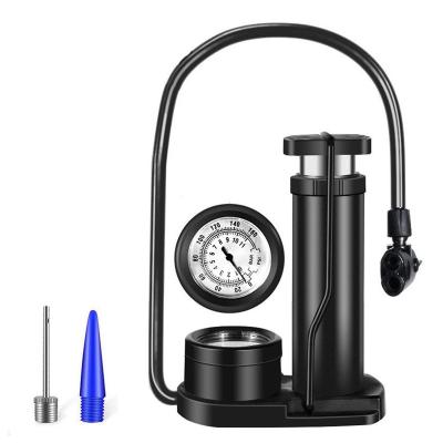 China ActEarlier Lightweight Aluminum Alloy Bicycle Pump Foot Activated Mini Bike Pump With Pressure Gauge for sale