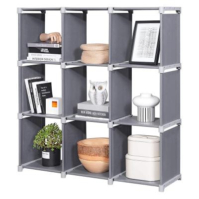 China (Other) 9-Cube Adjustable DIY Bookcase Storage Shelves, Open Shelf, Organizer Rack, Nonwoven Fabric Cabinet Cabinet for sale