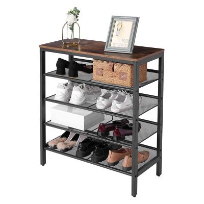 China Save Space Bench Storage Unit, 5-Tier Shoe and Slant Adjustable Shoe Organizer Shelf Shoe Rack Apartment for sale