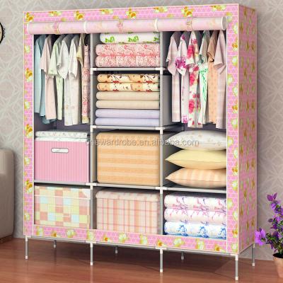 China Wardrobe Huge Size Nonwoven Portable Folding Wardrobe T-160B for sale