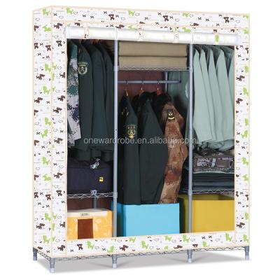 China Huge Size 19mm Oxford Steel Cloth Layer Mesh High Lift Portable Cloth Wardrobe With Cover R-160 for sale