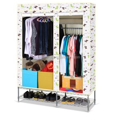 China Large Size 130cm Oxford Steel Cloth Layer Mesh High Lift Portable Cloth Wardrobe With Cover R-150 for sale