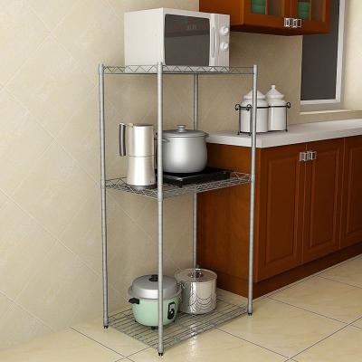 China 3 Layer High Height Shelving Unit Adjustable Storage Rack Load Bearing Storage Shelf for sale