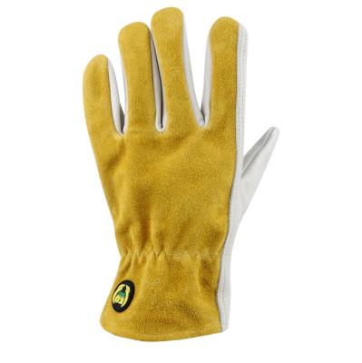 China Industry Yellow Cow Leather Work Gloves With Driving Leather Gloves for sale