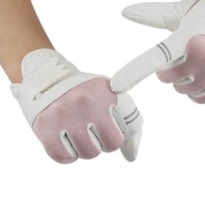 China Wholesale Fashion Waterproof Soft Baby Whip Leather Custom Golf Gloves for sale