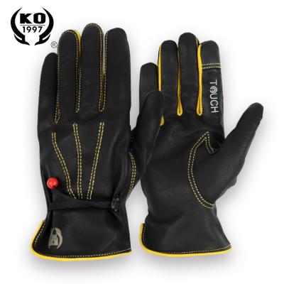 China Free DHL Sample Sports Fitness Winter Waterproof Lether Touch Screen Driving Fetal Cow Leather Gloves for sale