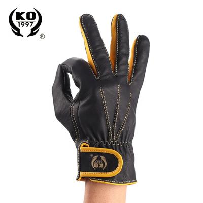 China High Quality Waterproof Sports Fitness Winter Lether Touch Screen Driving Fetal Cow Leather Gloves for sale