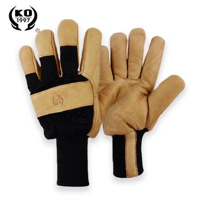 China Good Quality Durable Winter Keep Warm Work Skiing Cowhide Leather Glove for sale