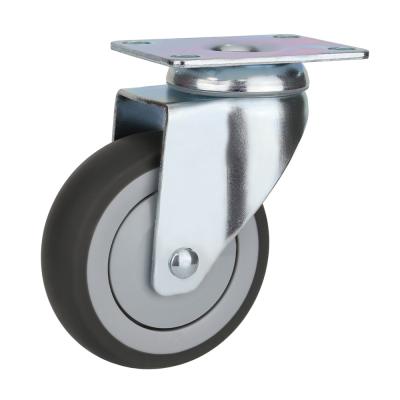 China PIVOT Swivel 3 Inch 4 Inch 5 Inch Ball Bearing Tray Wheel TPR Plastic Medical Caster Wheel Shop Stool Tool for sale