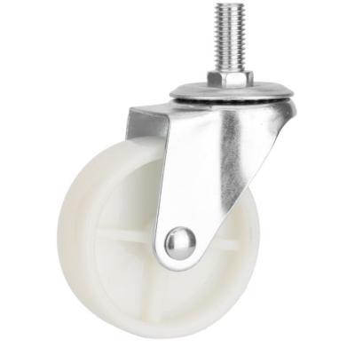 China Wholesale white PIVOT 1 1.25 inch screw swivel low profile pp caster small fixed sliding roller wheel computer office furniture caster for sale