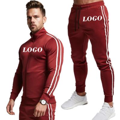 China Hot Selling Breathable Printed New Fashion Muscle Fitness Exercise Suit Pull Up Cardigan Outdoor Sports Running Slim Pants Jogging Tracksuits for sale