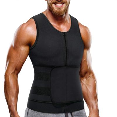 China Breathable Men's Sauna Suit Neoprene Waist Trimmers Belt Slimming Sweat Vest Waist Trainer Vest for sale