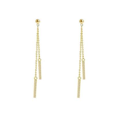 China BOHEMIA Gemnel Fashion Women Jewelry Gold Plated Double Dangle Mini T Bar Chains Link Drop Earrings for sale