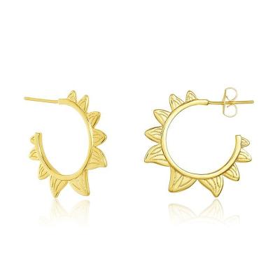 China BOHEMIA Gemnel High Quality Fashion Jewelry Elegant 14k Gold Sunflower Petal Circle Earrings for sale