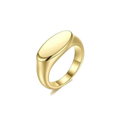 China Gemnel CLASSIC Wholesale Custom Engrave Logo Male Seal Metal Brass Ring Blank Par Gold Plated Rings for sale