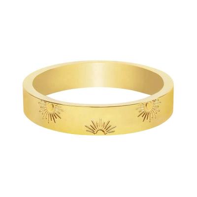 China Wholesale BOHEMIA Gemnel Gold Plated Jewelry Women Daily Wear Sunburst Rays Band Ring for sale