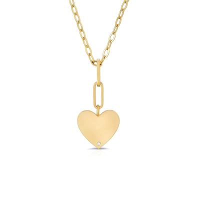 China Gemnel CLASSIQUE 2021 Valentine's Day Gifts 18k Gold Vermeil Heart Charm Heart Clip Brass Necklace For Wife for sale