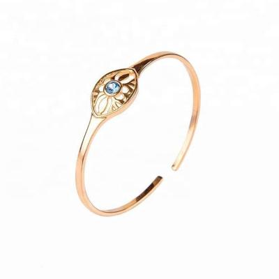 China BOHIME Gemnel High Quality Gold Plated Green Blue Flower Pattern Adjustable Open Bangle for sale