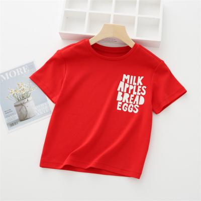 China Breathable High Quality Fashion Loose Red Girls Short Sleeve T-Shirt With Cheap Price for sale