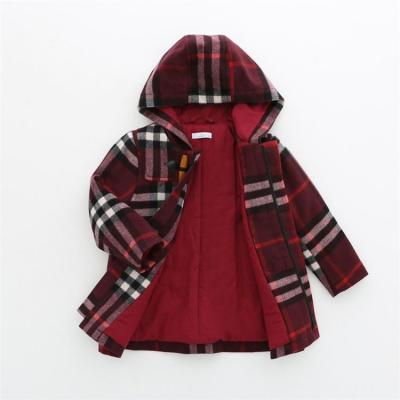 China Regular Warm Products Fashion Design Girl's Lattice Wool Cashmere Cotton-Padded Coat for sale