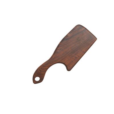 China Kitchen Quality Sustainable Premium Black Walnut Wooden Cutting Board Solid Wood Handled With Hanging Hole for sale