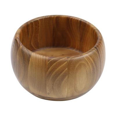 China Sustainable Custom Wooden Bowl Cheap Wood Enamel Rustic Dough Wooden Bowl For Salad Fruit Pet Food for sale