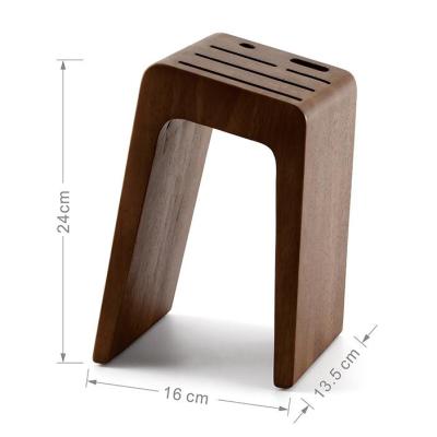 China Factory Customized Size Walnut Wooden Custom Knife Holder Magnetic Holder Viable For Knives Scissors With Non-Slip Rubber Pads for sale