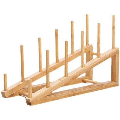 China OEM Sustainable Order Kitchen Wooden Bamboo Roll Up Dish Drying Rack Storage Rack Display Rack For Dishes Dishes for sale