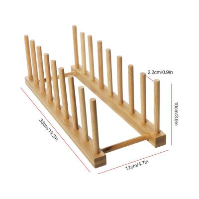 China Viable Custom Design Bamboo Wooden Rack Sink Dish Drying Rack Storage Rack Dish Organizer For Buffet for sale