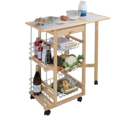 China Eco-friendly foldable kichen vegetable cart kitchen trolley kitchen cart for sale