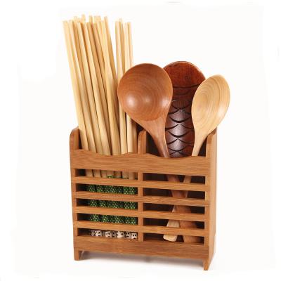 China Sustainable Custom Food Safety Hanging Bamboo Cutlery Rack Drying Rack For Chopsticks, Spoons Utensils for sale