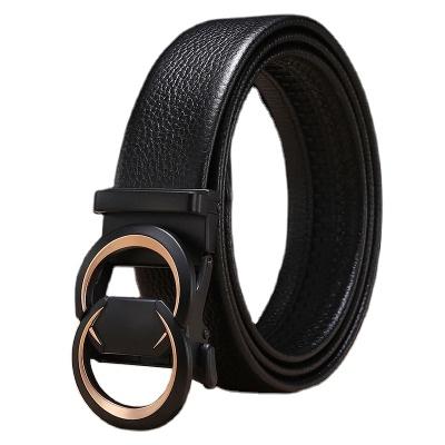 China Factory Direct Selling Comfortable Custom Men's Belt Business Belt PU Buckle Automatic Material Men's Lychee Belt Pattern for sale