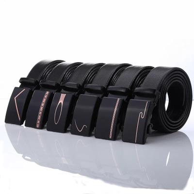 China Wholesale Acrylic Men's Simple Cheap Business Casual Leather Belt With Automatic Buckle for sale