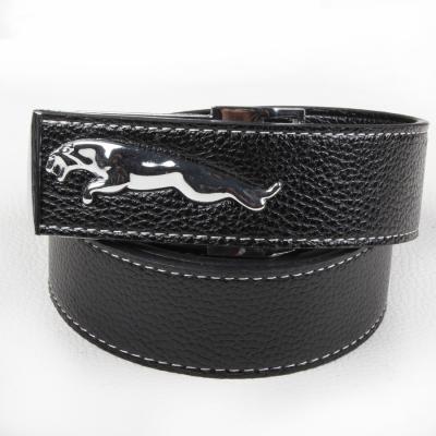 China Wholesale Unisex Lychee Pattern ALLOY PU Leather Belt Casual Belt With Leopard Buckle for sale