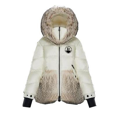 China Viable FIVE OCEANS Women Fashion Short Fur Collar Women Winter Duck Down Feather Jacket Coat Hooded White for sale