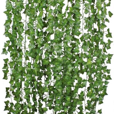 China Artificial Fabric 12pcs Ivy Vines Garland Home Wedding Holiday Wall Plants Decoration for sale