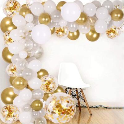 China Festival Decoration 138Pcs Gold Confetti Balloon Arch Kit For Baby Shower Wedding Birthday Party Balloon Garland for sale