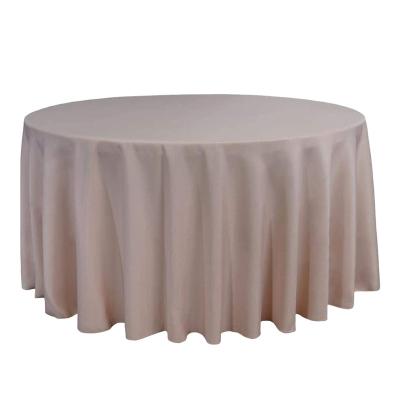 China Oilproof Polyester Blush Round Table Cloth For Parties , Banquets for sale