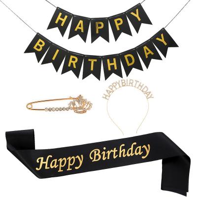 China Somi029 HAPPY BIRTHDAY belt headband shoulder strap pull flag pin four pieces for sale