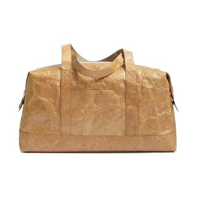 China Fashion Washable Brown Kraft Paper Bag Eco-Friendly Tyvek Paper Bags Travel Duffel Bag for sale