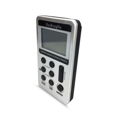 China PORTABLE Digital Pocket LCD AM/FM Portable Radio Rechargeable With Earphone US Silver for sale