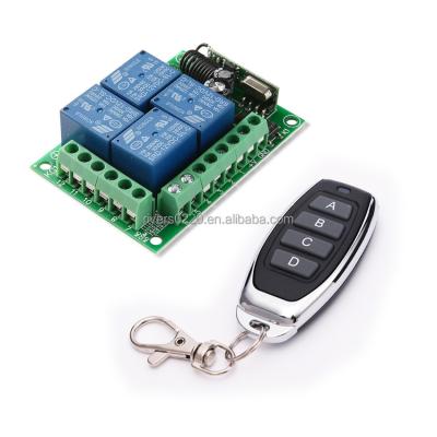 China 4-Channel Wireless Remote Control Switch 12V RF Remote Control Switch 433 MHz Relay Remote Control Switch for Motor for sale