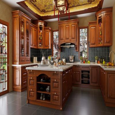 China Modern Wood Veneer Furniture Full Set Kitchen Style PVC Classic Antique Storage Cabinet With All Accessories for sale