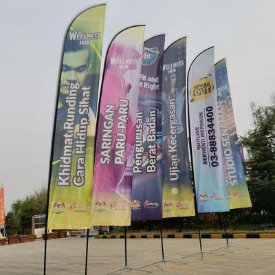 China Custom Advertising Company Advertising Banner Teardrop Drop Beach Feather Outdoor Flying Flag for Promotion for sale