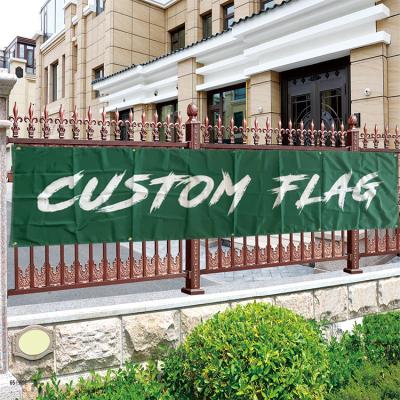 China Healthcare Institutes Factory Polyester Large 2x8ft Logo Design Custom Decorative Flags Banners Event Promotion for sale