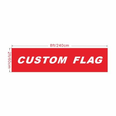 China Advertising Company Factory Design 2x8 Feet 60x240CM Outdoor Festival Flag Decoration Cloth Custom Banner for sale