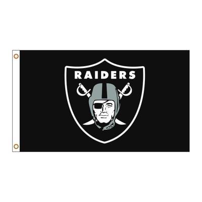 China Custom Healthcare Institutes Polyester Digital Printing 3x5ft NFL Team Oakland Raiders Flag For Game Event for sale