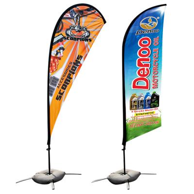 China Wholesaler Outdoor Advertising Custom Printed Beach Dry Pole Cross Base Ground Spike For Promotion for sale