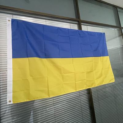 China Wholesale 100% Polyester Custom Size Factory Price 3x5ft Ukraine Advertising Company National Flag Banner for sale