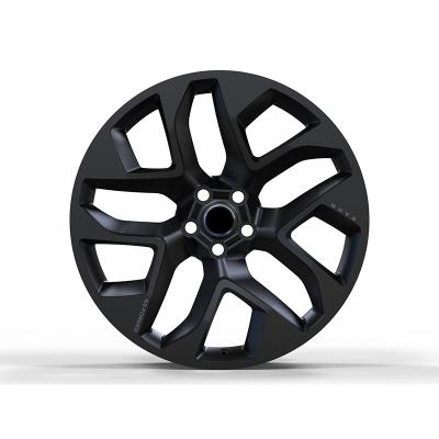 China 22 Inch 5x120 Full Coating Semi Matte Black Aluminum Alloy Passenger Car Forged Wheel Rims For Land Rover for sale